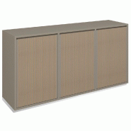 Meuble Vertigo T01 6 tiroirs à l'anglaise MDF naturel et taupe 180x47x93cm