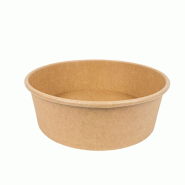 Nvase ECOLOMIQUE - 45 Pcs - Saladier rond en carton kraft "Buckaty" - 1000 ml, Ø18,5 cm, Hauteur: 6 cm - marron en carton NVS210PC1185K