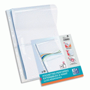 Oxford Sachet de 10 Pochettes perforées A4 avec Rabat en PVC Transparent - 3148240011589