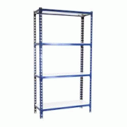 PROREGAL Étagère pour charges lourdes MID METAL SHARK | HxLxP 150x120x50cm | Charge du compartiment 200kg | Bleu et blanc - bleu métal PR_RS138-46 PROREGAL Étagère pour charges lourdes MID METAL SHARK | HxLxP 150x120x50cm | Charge du compartiment 200kg | Bleu et blanc - bleu métal PR_RS138-46