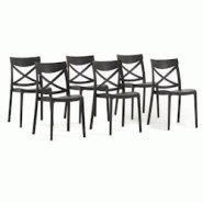 RATTATAN Set 6 Chaises en polypropylène avec fibre de verre empilables pour extérieur et jardin, bar et restaurant, cuisine design moderne - MORGANA RATTATAN Set 6 Chaises en polypropylène avec fibre de verre empilables pour extérieur et jardin, bar et restaurant, cuisine design moderne - MORGANA