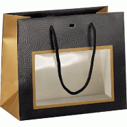 Sac papier cuivre/noir PVC 20x10x17cm par 12