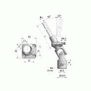Sortie de caisson 30° tringle acier hexagonale + platine nylon 30x30mm – CHERUBINI - 80067032v1316 - 618630 Sortie de caisson 30° tringle acier hexagonale + platine nylon 30x30mm – CHERUBINI - 80067032v1316 - 618630