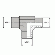 Té mâle BSP x mâle BSP x mâle BSP - BTMR000604 - 3/8' et 1/4'