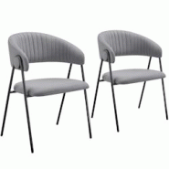 TecTake GmbH tectake Lot 2 Fauteuils rembourré ergonomique en tissu 150kg max gris - 405511 - gris polyester 405511 TecTake GmbH tectake Lot 2 Fauteuils rembourré ergonomique en tissu 150kg max gris - 405511 - gris polyester 405511