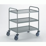Tournus CHARIOT A DEBARRASSER AVEC 2 ARCEAUX 3 plateaux 800 x 530 mm roues à chape polyamide dimensions 895 x 625 mm hauteur 960 mm, hors-tout - gris