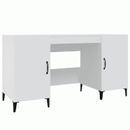 VidaXL Bureau Blanc 140x50x75 cm Bois d'ingénierie Modèle Lofty Contemporain - blanc 812771