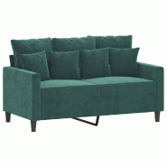 VidaXL Canapé à 2 places Vert foncé 120 cm Velours Modèle Aero Terrasse - 359295