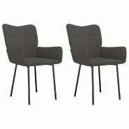 VidaXL Chaises à manger lot de 2 Gris foncé Velours Modèle Delice Plus - 344821