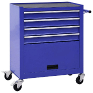 Vidaxl chariot à outils avec 4 tiroirs acier bleu 147188