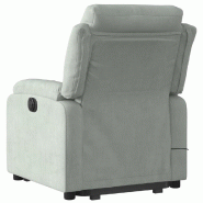 VidaXL Fauteuil de massage inclinable Gris clair Velours Modèle Eloria - 3205103