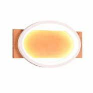 Applique Led murale ou plafond blanc mat bois naturel - Trio - Barca - blanc métal 4017807572193