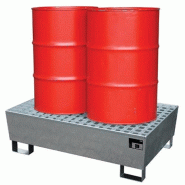 Bac de rétention en acier galvanisé SW2-240 - Pour produits inflammables, lubrifiants - CEMO - 9880H Bac de rétention en acier galvanisé SW2-240 - Pour produits inflammables, lubrifiants - CEMO - 9880H