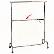 Barre Intermédiaire Chromée L128cm pour Portant 0181 - Double Niveau de Présentation en Acier Ø35mm