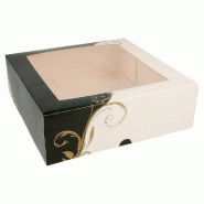 Boîte pâtissière à fenêtre Baroque 23x23x7,5cm - par 200