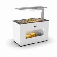 Buffet réfrigéré îlot avec pare-haleine - 3 bacs GN 1/1 - BUF65A | Sayl Barcelona