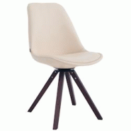 CLP Chaise Calais pivotante pieds carrés Noyer/Crème - beige polyester 152303104 CLP Chaise Calais pivotante pieds carrés Noyer/Crème - beige polyester 152303104