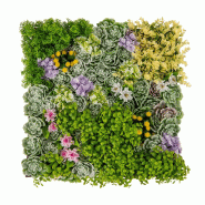 COSTWAY Lot 2 mur végétal 50x50cm, panneaux avec plantes artificielles, gazon synthétique, 10 variétés Vert - vert plastique polypropylène TL32482