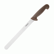 Couteau à génoise dentelé marron 254mm - HYGIPLAS - 5050984684234