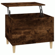 Décoshop26 - Table basse avec plateau relevable design rustique 60 x 44,5 x 45 cm bois d'ingénierie marron DEC038442 - marron Bois massif 3000263838