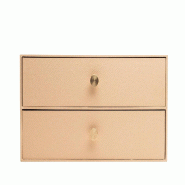 Exacompta Module de rangement Office by Me® 2 tiroirs, carton recouvert papier texturé, coloris beige - beige en carton 30602E