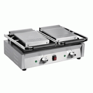 Grill de contact double rainuré pour panini et croque-monsieur - plaques en fonte - 2,9 kW - 230V Grill de contact double rainuré pour panini et croque-monsieur - plaques en fonte - 2,9 kW - 230V