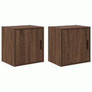 Helloshop26 - Lot de 2 armoires murales de garage chêne marron rangement pratique 40 x 30 x 41 cm en bois d'ingénierie 02_0051430 - marron Bois mass