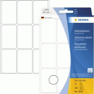 HERMA 288 étiquettes blanches multi-usage, format 34 x 53 mm (32 feuilles 11x17 / cdt) - 2470