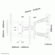 Neomounts LED-W700SILVER Support pour écran mural 32-60" - orientable