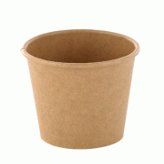 Nvase Ecolomique - 50Pcs - Pot à soupe et glace en carton kraft brun sans plastique, Waterbased Ø61mm H58mm 100ml - marron en carton NVS210POW82