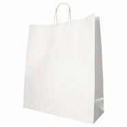 Papstar 10 lots de 25 Sacs, papier 41 cm x 35 cm x 14 cm blanc avec poignées ficelle - blanc papier 4002911984178