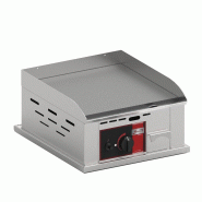 Plancha professionnelle lisse gaz en acier décarburé 1 zone - 400x400 - PPSG400A