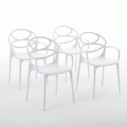 RATTATAN Set de 4 chaises en polypropylène avec fibre de verre, empilables pour extérieur et jardin, bar et restaurant, cuisine design moderne -Char RATTATAN Set de 4 chaises en polypropylène avec fibre de verre, empilables pour extérieur et jardin, bar et restaurant, cuisine design moderne -Char