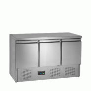Saladette GN1/1 avec capot télescopique - 3 portes pleines à charnières | Tefcold - SA1365