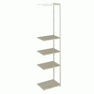 Suite structure Cage blanc 58x40x240cm 4 tablettes érable_0