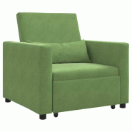 VidaXL Canapé-lit escamotable simple Vert clair 90 x 165 x 87 cm Modèle Dermontel - 8721158862075