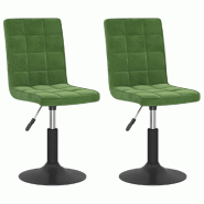 VidaXL Chaises pivotantes à manger lot de 2 vert foncé velours Modèle Delice - 335744