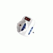Alcapower Adaptateur 16A Réglable Interrupteur Lumineux, 1 Prise Schuko Bipasso, 2 Prises 10/16A Bipasso, Couleur Blanche, Modèle Standard Qualité