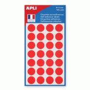 Apli Lot de 5 Etui de 168 pastilles adhésives rouges, diam. 15 mm (6 feuilles / cdt) - 3270241118438