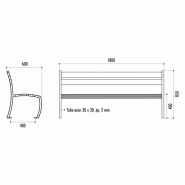 Banc Détroit - 180 cm - Plusieurs Matériaux Disponibles - Bois, Compact, Aluminium Banc Détroit - 180 cm - Plusieurs Matériaux Disponibles - Bois, Compact, Aluminium