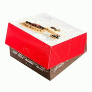 Boîte patissière décor Pause Gourmande 230x230x100mm x 120 JORIDEAL - blanc en carton 3519400592390 Boîte patissière décor Pause Gourmande 230x230x100mm x 120 JORIDEAL - blanc en carton 3519400592390