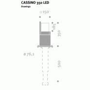 Borne lumineuse d'éclairage public cassino 350 / led / 7 w / en aluminium / 0.35 m