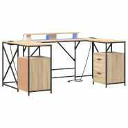 Bureau Chêne Sonoma 182 x 101 x 87,5 cm Bois d'ingénierie Modèle Titan Panorama Pure - 8721288746948