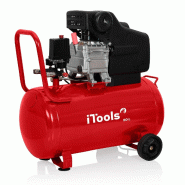 Compresseur d'air 50L à huile 8 bar - Compresseur électrique 1.5 kW Peinture, Gonflage, Outils pneumatiques, Garager ITOOLS - rouge acier 5604612703
