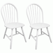 Décoshop26 - Lot de 2 chaises de salle à manger cuisine design classique bois d'hévéa solide blanc CDS020163 - blanc Bois massif 3001061299782 Décoshop26 - Lot de 2 chaises de salle à manger cuisine design classique bois d'hévéa solide blanc CDS020163 - blanc Bois massif 3001061299782