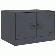 Décoshop26 - Table basse de salon avec espace de rangement design industriel 67 x 50 x 44 cm acier anthracite DEC037266 - acier 3000263194413