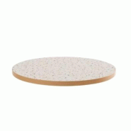 Emh Plateau de table professionnel rond Ø60 cm – bois mélaminé décor terrazzo - multicolore PLATMELRD60TERRAZ