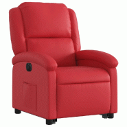 Fauteuil inclinable électrique rouge similicuir Modèle Nermelia - 8721012167339