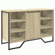 Helloshop26 - Armoire lavabo de salle de bain design moderne rangement pratique 91 x 35 x 60 cm en bois chêne sonoma 02_0049579 - métal 3000235911758