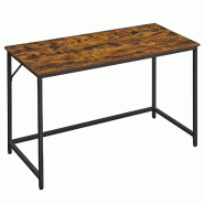 Helloshop26 - Bureau table poste de travail 120 cm pour bureau salon chambre assemblage simple métal style industriel marron 12_0001289 - marron mét
